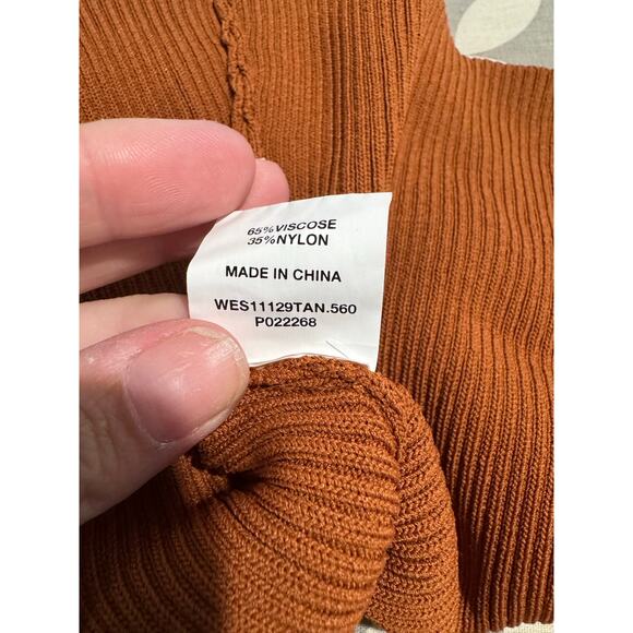 DISSH Toni Halter Dress Brown Keyhole Ribbed Knit Keyhole Maxi Size Small - Picture 6 of 7